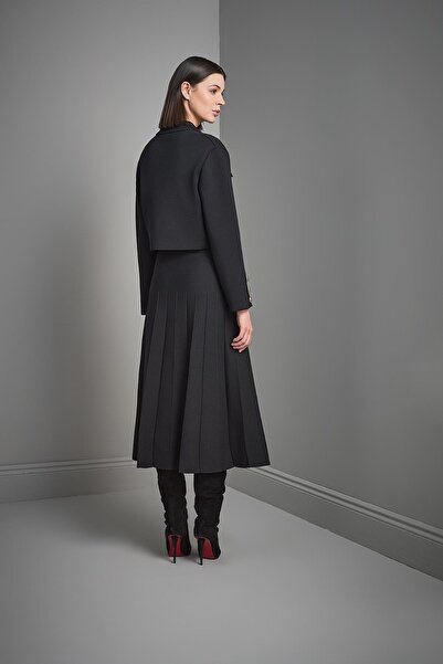 JOIN US Black Knitwear Jacket with Gold Button Detail and Pockets