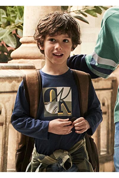 MAYORAL Μακρυμάνικο μπλουζάκι για αγόρι με στάμπα Navy Blue 4076