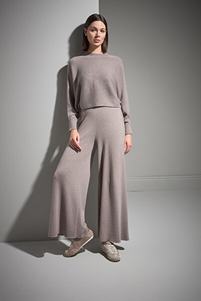 JOIN US Backless Button Detailed Mink Knitwear Poncho