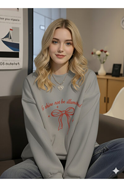 dwnwear (3 Threads) to Shine Printed Oversize Crew Neck Sweatshirt