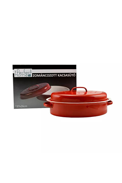Perfect Home Enameled Pan with Lid for Cooking Duck 37x26 cm