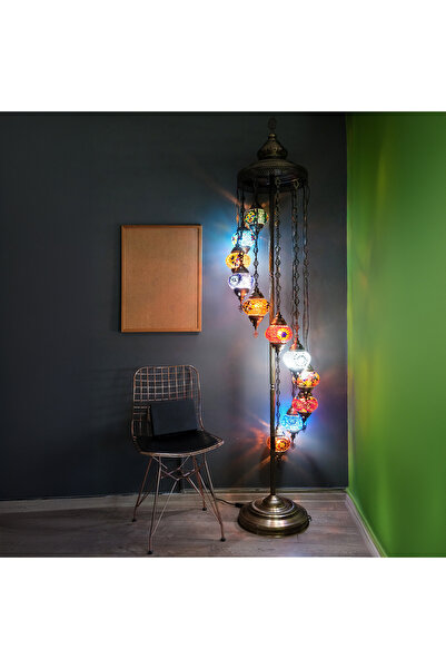 Asylove 11 Küreli Lambader, Mozaik Türk Lambaları, Otantik Ev Dekorasyon Aydınlatması,