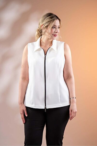 Roxxlen Αμάνικο γιλέκο με φερμουάρ μεγάλου μεγέθους