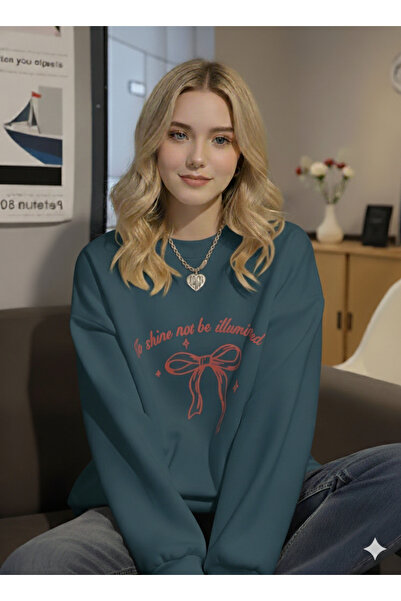 dwnwear (3 Threads) to Shine Printed Oversize Crew Neck Sweatshirt