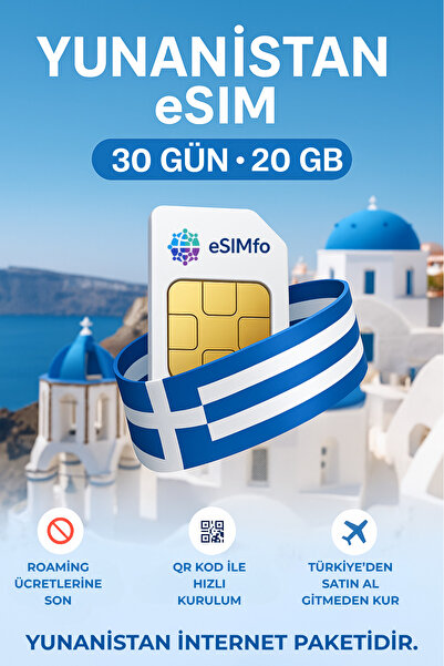 eSIMfo Greece Esim |   30 Days 20 Gb Internet |   Esim |   Esim Card