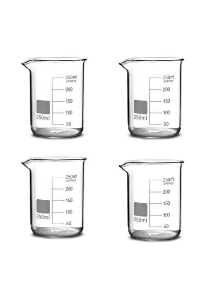 BTRLAB Beher Cam Kısa Form 250 ml - 4 Adet