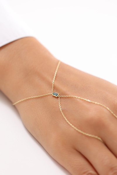 Zeyd Jewelry Zarif Yeşil Taşlı 14 Ayar Altın Şahmeran