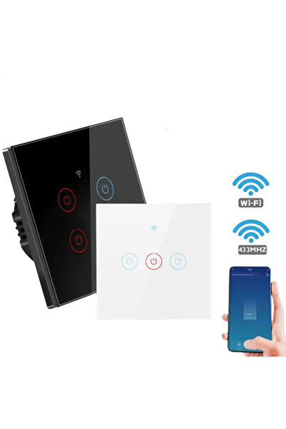 TUYA Intrerupator inteligent cu touch Tuya, Life Smart, Wi-Fi, RF433, cu sau fara nul, 1 canal @SmartWiz