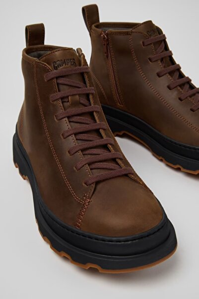 CAMPER Men's Brutus Leather Boots - Dark Brown