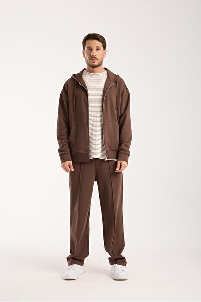 Store %100 Pamuk Erkek Oversize Kapüşonlu Sweatshirt ve Eşofman Altı (Takım)