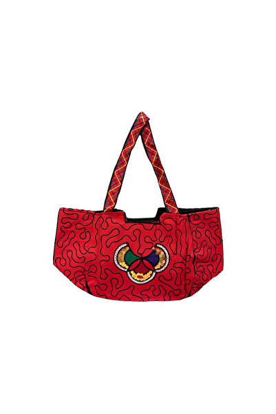 Choice Multi-purpose bag with hand-embroidered icons and umbrellas