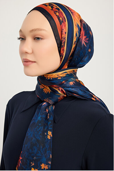 Schaless حديقة الليل - زهرة الرمان - شال جانجان بنقشة أورورا - 70x190 سم