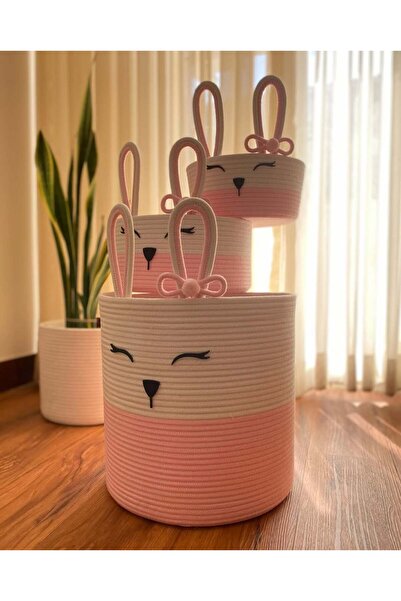 El Emeği Kız bebek odası tavşan düzenleyici sepet set