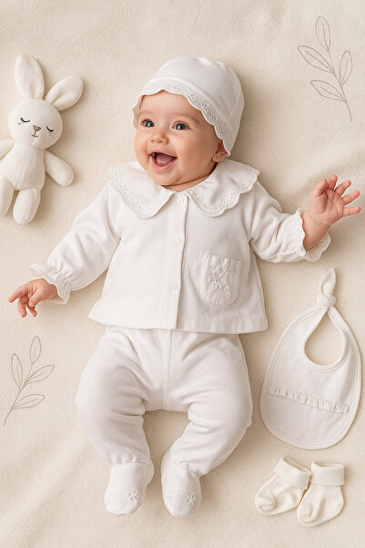 Ozz Baby Fistolu Newborn Baby Girl 8-Piece Hospital Discharge Blanket Set with Zibin