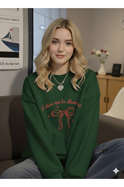 dwnwear (3 Threads) to Shine Printed Oversize Crew Neck Sweatshirt