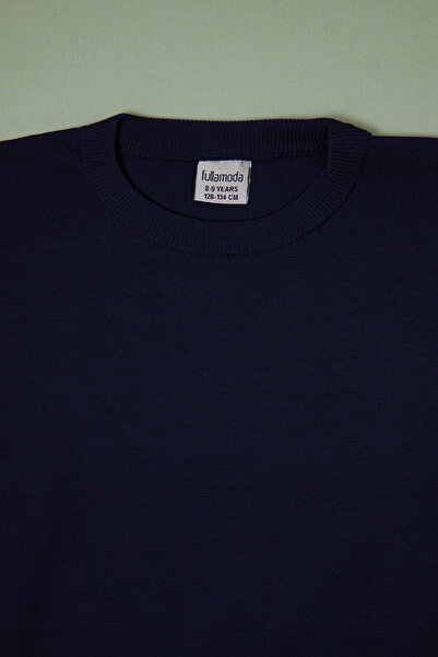 Fulla Moda Basic Crew Neck Boys' Knit Sweater