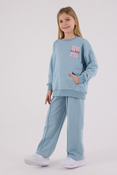 U.S. Polo Assn. 4-15 Yaş Lisanslı Us Polo Assn Kız Çocuk Takım-Mavi