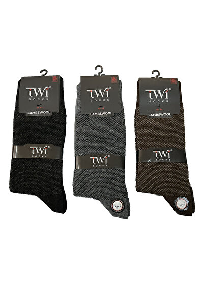 REMSA Унисекс 40-44 Вълнени чорапи 3-пакет TWİ-05-3lü Черно Кафяво Сиво