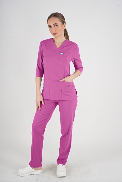 Nur Medikal Giyim Uniforme unisex violet deschis pentru medic și asistentă