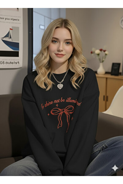 dwnwear (3 Threads) to Shine Printed Oversize Crew Neck Sweatshirt