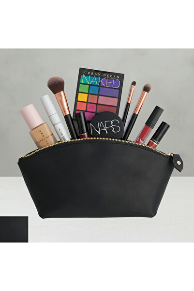 Luqa Leather حقيبة مكياج فاخرة من الجلد الطبيعي - حقيبة مكياج للسفر متعددة ال...