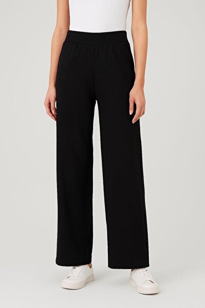 Little Star Kız Çocuk Siyah Yüksek Bel Geniş Paça Pantolon