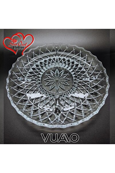 VUAO Divided Serving Plate 30cm X 20 cm - 5 Compartment Quality Glass Serving Plate - Round
