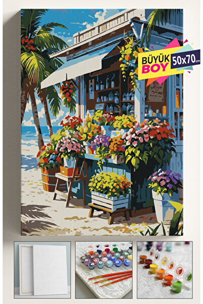 Genel Markalar Sayılarla Boyama Seti Numaralı Tuval Fırça Boya Dahil Kasnaklı...