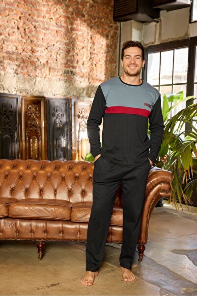 pijamacity ERKEK İNTERLOK CEPLİ PİJAMA TAKIMI