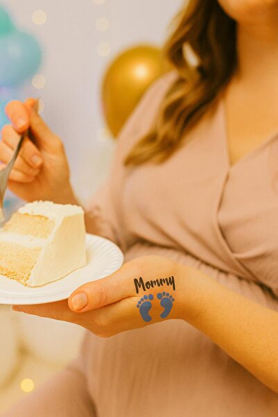 New Obsessions Baby Shower Erkek Annesi Yazılı Geçici Dövme