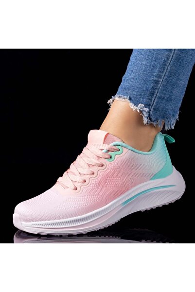 BMoD Teniși roz și verzi pentru femei cu șireturi MOD09502