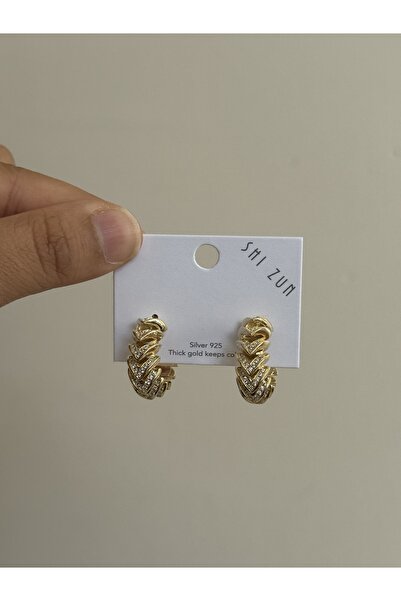 LUXSTONE Hoop Zircon Gold Earrings