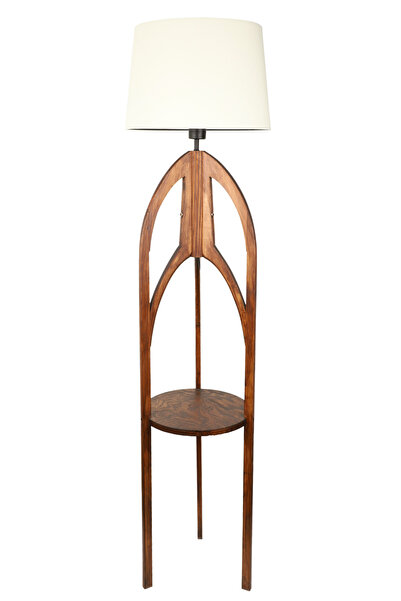 Begüsa Solen Ahşap Lambader No:01 Krem Şapka