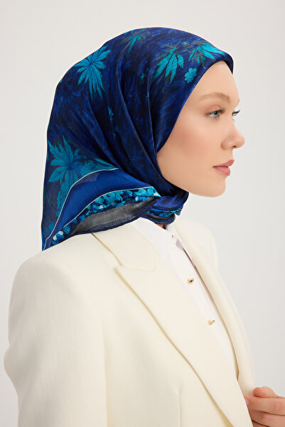 Schaless Сад ночі - Синій - Шарф Janjan з візерунком Aurora - 90x90 см