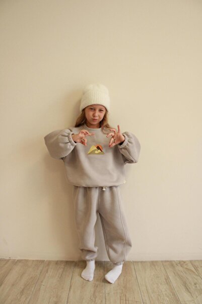 Oh La La Koala For Little Ones Taş Rengi Dağ Nakışlı Çocuk Alt Üst Takım