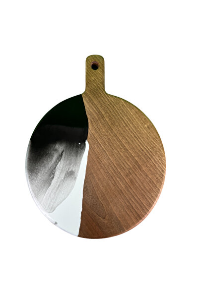 CVCWOOD Epoxy Resin Presentation and Round Cutting Board 35 cm X 27 cm