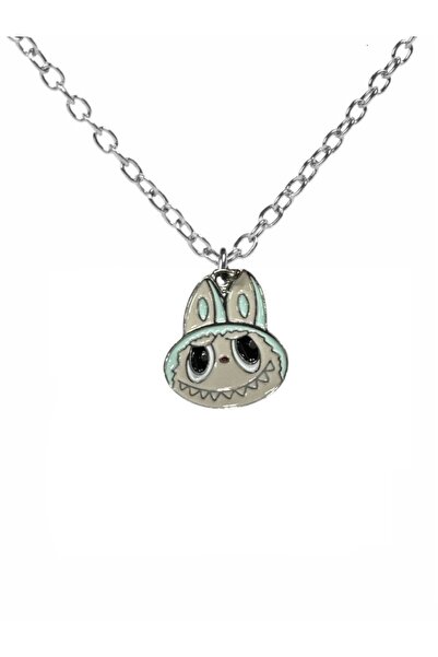 Herşey Nota قلادة للجنسين على شكل رأس لابوبو باللون الأخضر - تصميم عاطفي وممت...