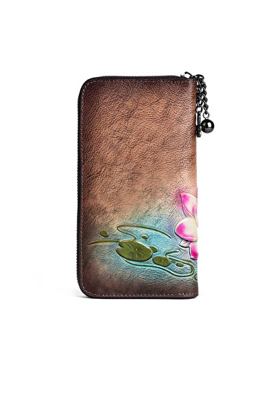 Mychicbeautybag Exclusive Women's Leather Wallet Water lily in dreaming