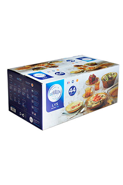 Duralex 44-piece dinner service, VERMEL series, heat-resistant glass