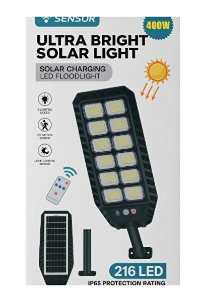 OEM Lampa stradala solara LED 400W, 216 LED-uri, cu senzor miscare si telecom...