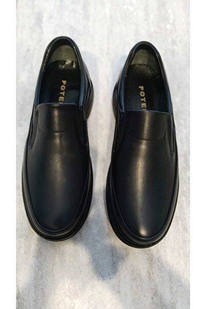 POTEEN Men's Comfort Shoes Genuine Leather P901-Black