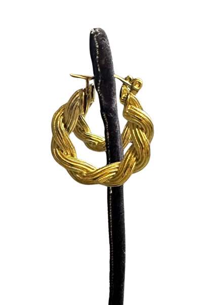 Uretti أقراط دائرية من الفولاذ طراز إيريم 3914 7910 بتصميم حلزوني عريض