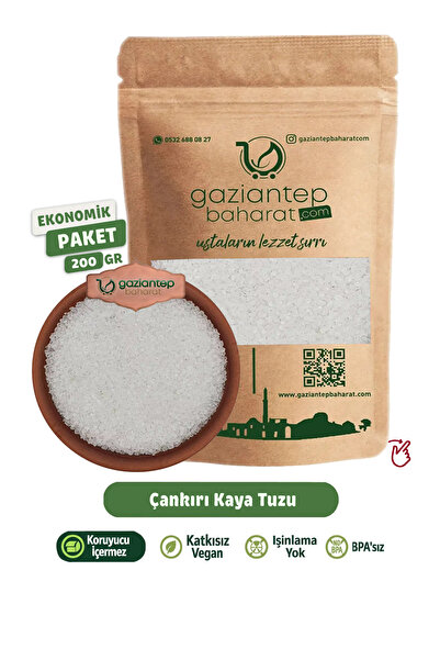 Gaziantep Baharat Doğal Çankırı Kaya Tuzu 200 gr – Katkısız, Rafine Edilmemiş...