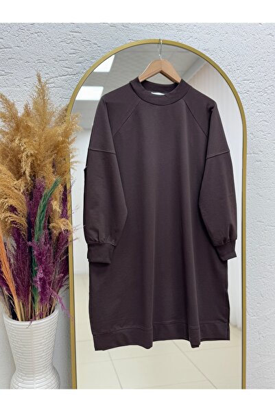 BENAHOLL Μακρύ φούτερ με λεπτομέρεια ραφής Karessa-EU3072 Καφέ