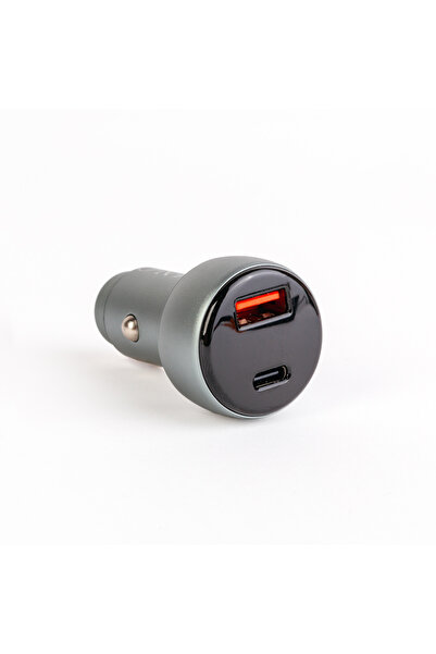 MNC Adaptor bricheta auto incarcare rapida USB-C PD 30W /USB-A QC3.0 18W + afisaj de tensiune 55025B M`N