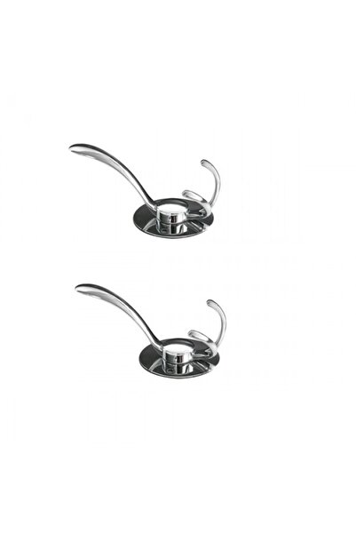 Raki Set 2 cuiere baie cromat cu 2 agatatoare