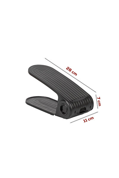 Porsima 5302 24lü Ayakkabı Rampası Ayakkabı Düzenleyici Dolap İçi Organizer- Siyah