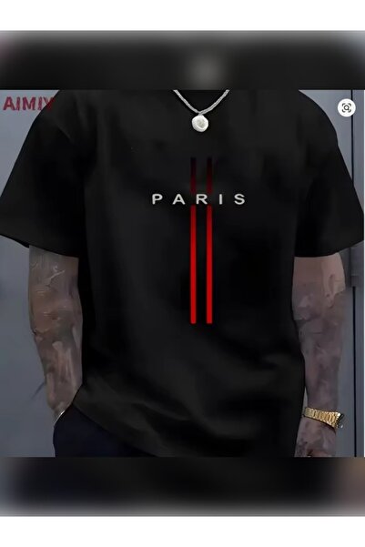 TİMİSİVA Tricou unisex supradimensionat STRIPES PARIS Bask cu imprimeu uklu B...