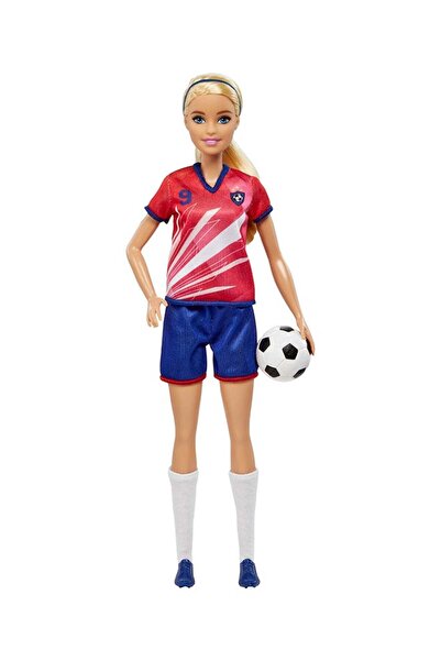 Barbie Soccer Doll, Blonde, #9 Uniform, Soccer Ball, Cleats, Socks, 3 & Up