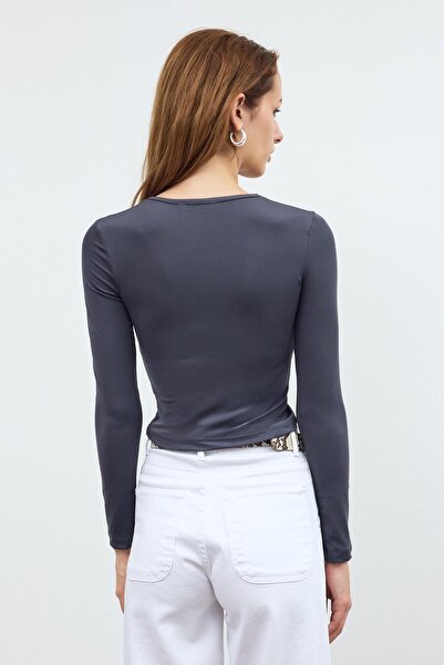 SHERIN Βασικό κορμάκι Anthracite Crew Neck